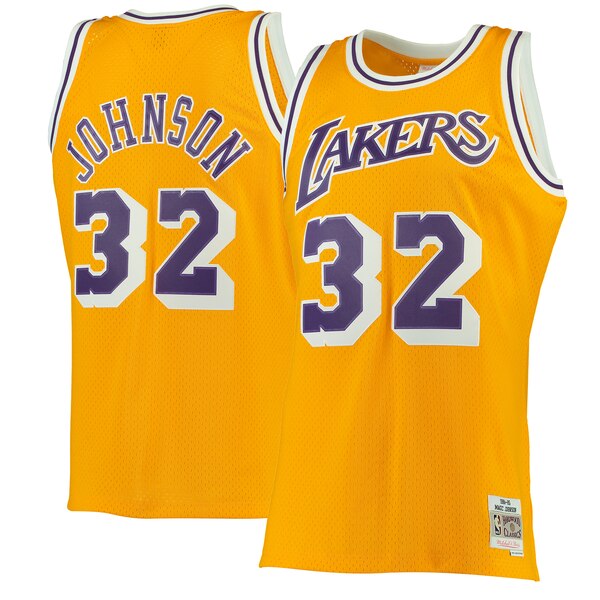 maglie nba magic johnson 32 2020 los angeles lakers giallo